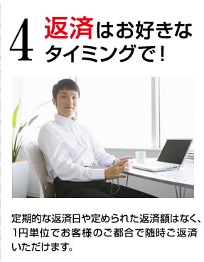 4 返済はお好きなタイミングで！